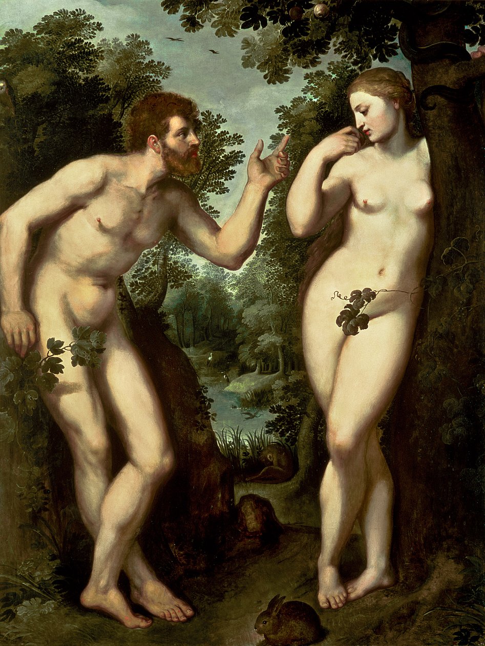 Ádám és Éva, 1599 körül (olaj, tábla) alkotó: Peter Paul Rubens
