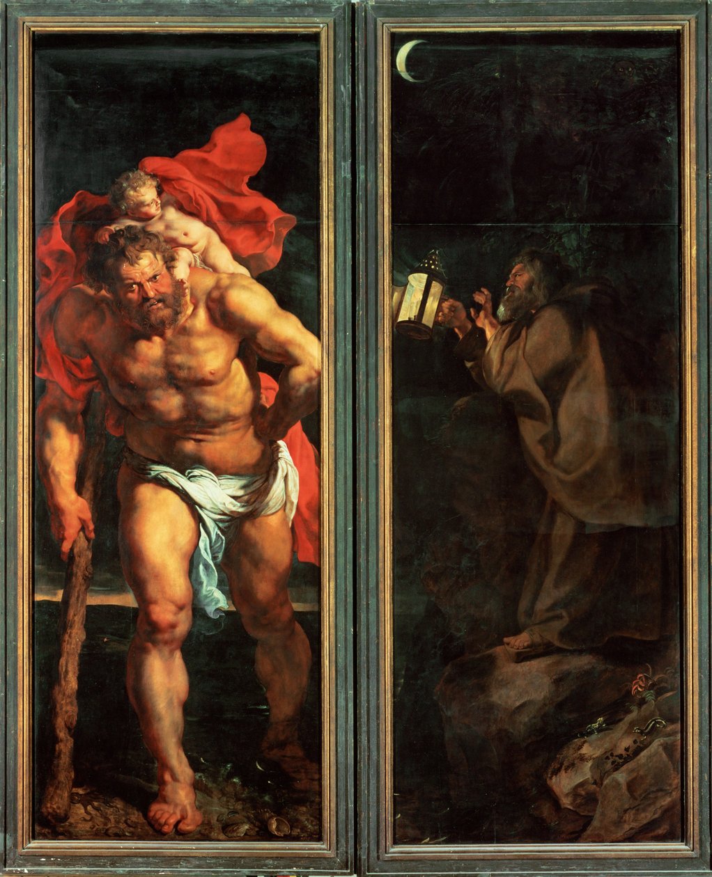 Oltár: Keresztről való leereszkedés, zárt, bal oldal: Szent Kristóf (festmény vászonra) alkotó: Peter Paul Rubens