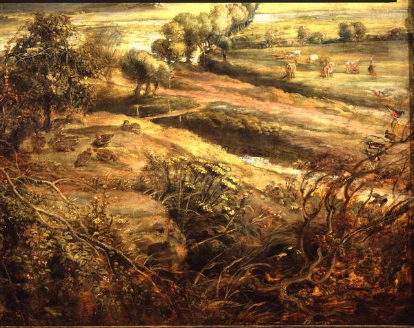 Őszi táj Het Steen kilátásával kora reggel, 1636 körül (olaj, panel) (211075 részlet) alkotó: Peter Paul Rubens