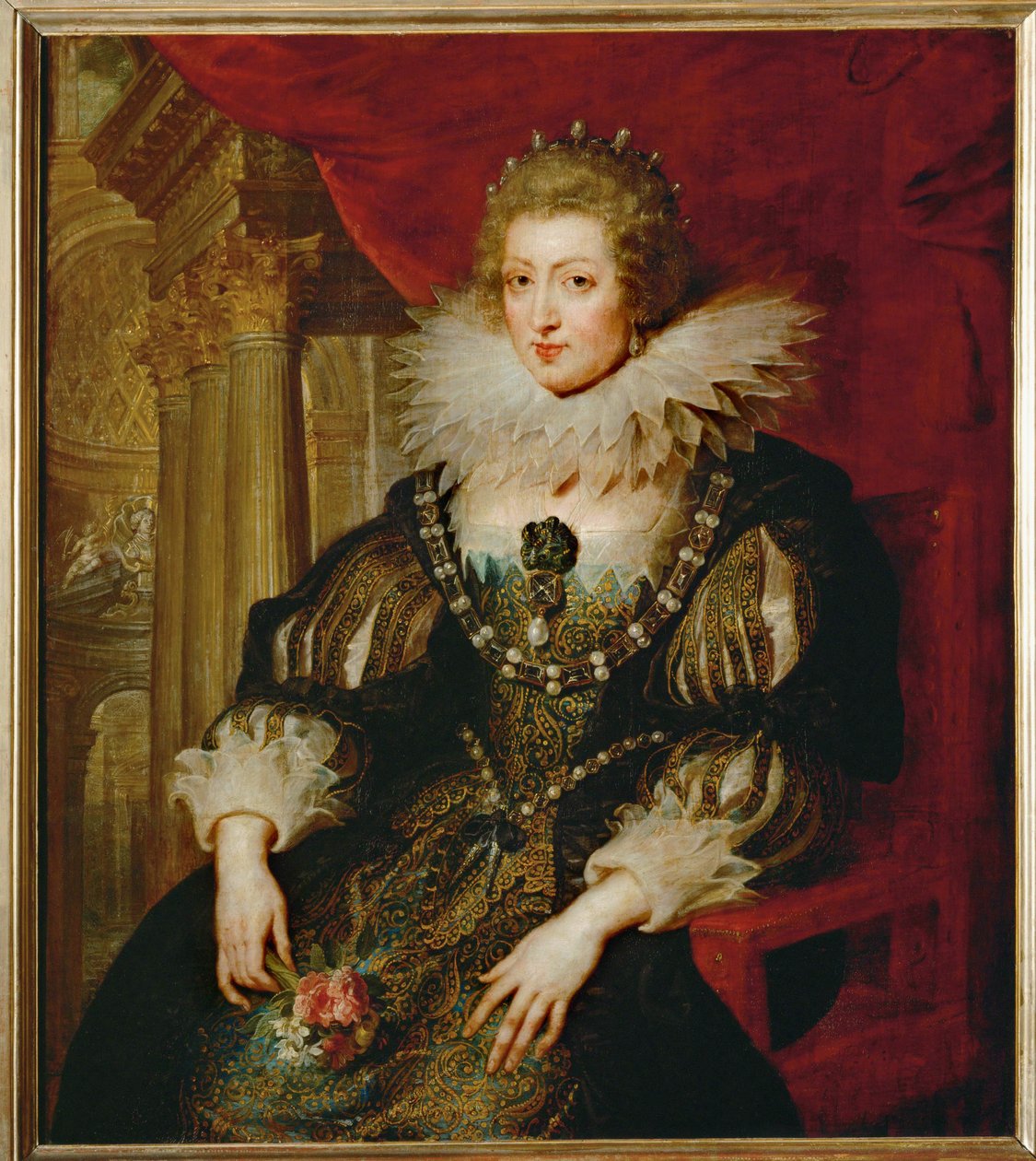 Ausztria Anna, Franciaország királynője (festmény fára) alkotó: Peter Paul Rubens