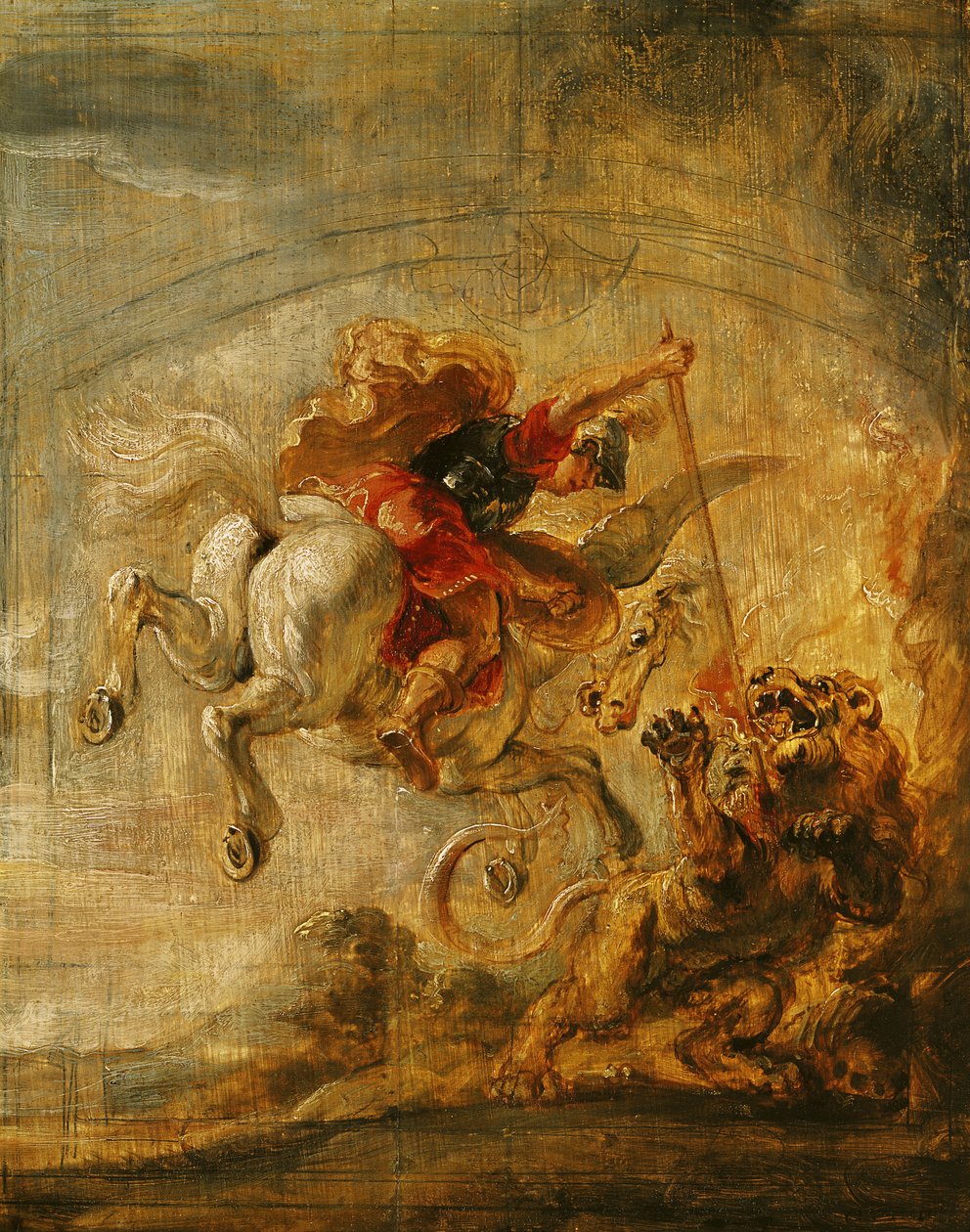 Bellerophon lovagló Pegazus, harc a kimérával, 1635 alkotó: Peter Paul Rubens