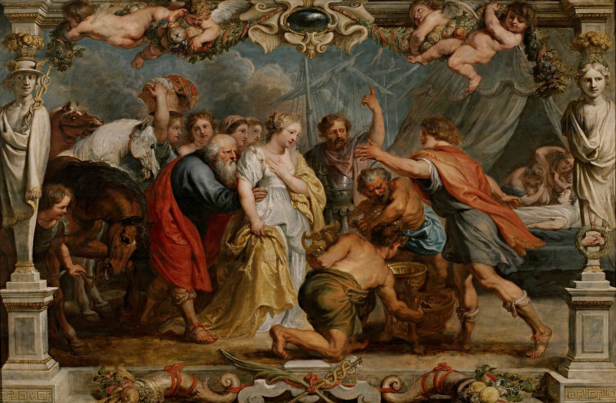 Briseis visszaadja Achillesnek alkotó: Peter Paul Rubens