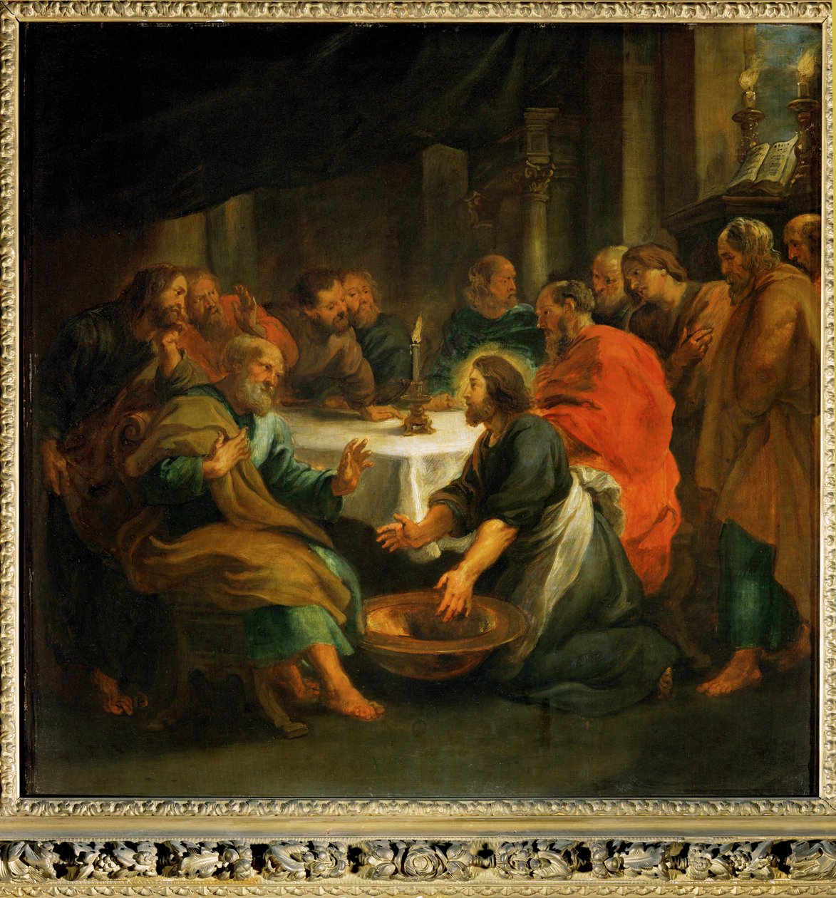 Krisztus megmossa az apostolok lábát alkotó: Peter Paul Rubens