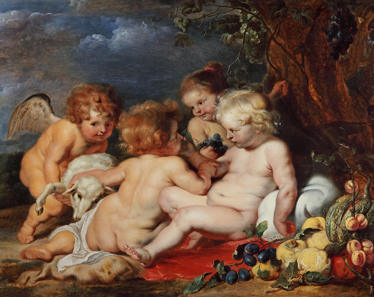 Krisztus a fiatal János és angyalok társaságában alkotó: Peter Paul Rubens