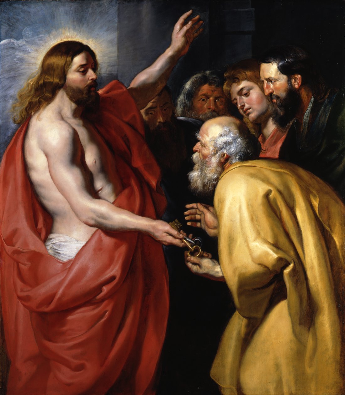 Krisztus átadja a mennyek kulcsait Szent Péternek alkotó: Peter Paul Rubens