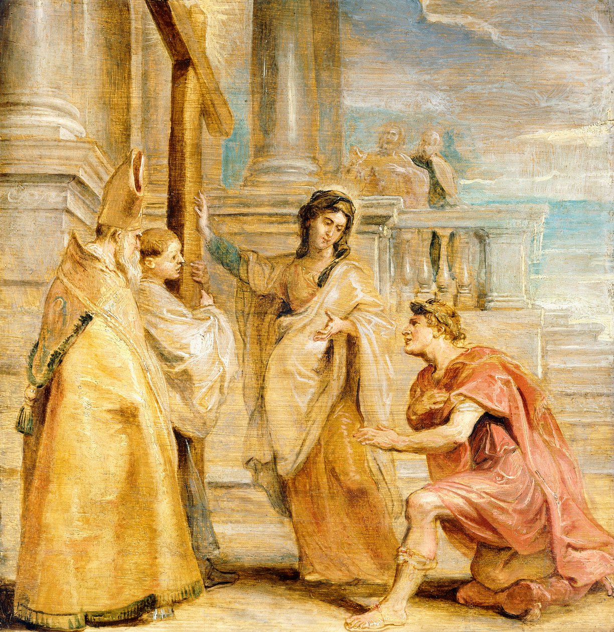 Konstantin az igaz keresztet imádja, alkotó: Peter Paul Rubens
