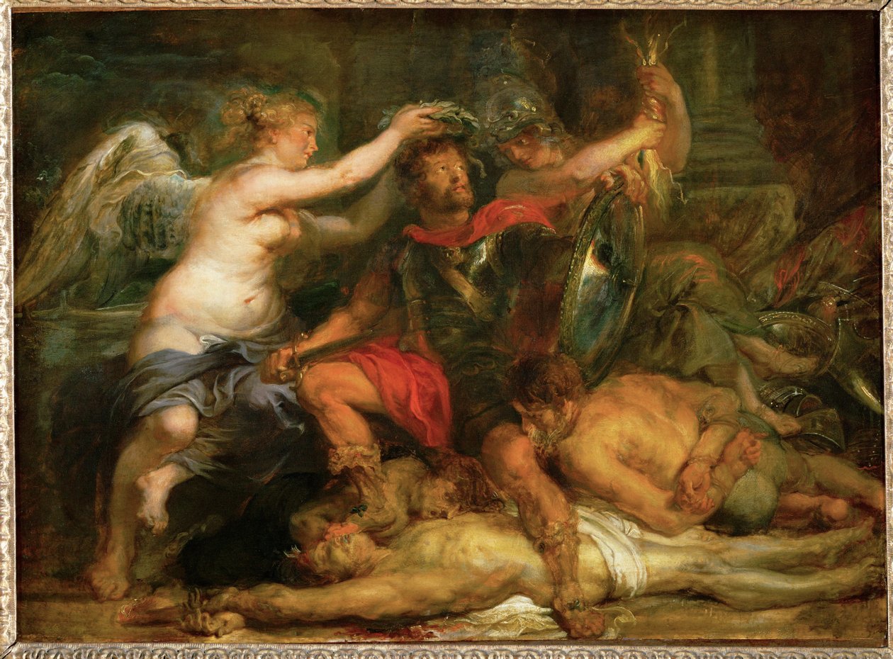 A győztes megkoronázása, 1630 körül (festmény tölgyfára) alkotó: Peter Paul Rubens
