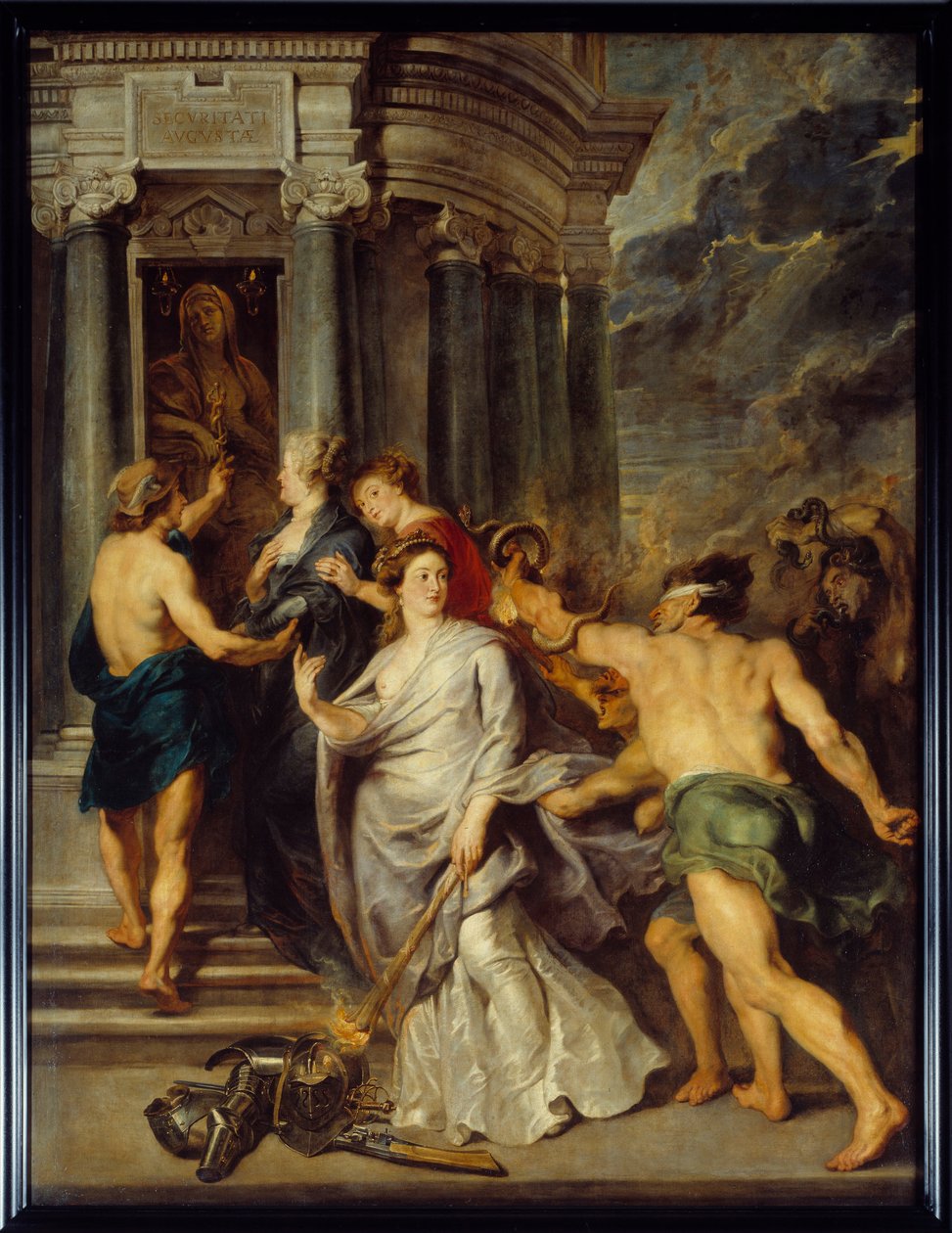 Marie de Medicis ciklusa (1573-1642): Az anya és a fia második háborúja Marie de Medicis és XIII. Lajos ellen. "" A béke megkötése Angersban 1620. 10. 08-án"". Pierre Paul (Pierre-Paul) Rubens (vagy Peter Paul vagy Petrus Paulus) festménye (1577-1640) alkotó: Peter Paul Rubens