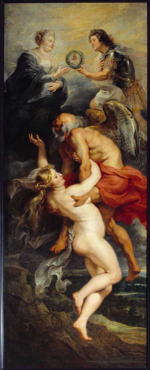 Medicis ciklusa: „A Verite diadala”” XIII. Lajos király és Medici Mária királyné képviselte magát az Idő és a Verite allegóriáinak csúcsán. Pierre Paul (Pierre-Paul) Rubens (vagy Peter Paul vagy Petrus Paulus) festménye (1577-1640) (ec.flam.) alkotó: Peter Paul Rubens