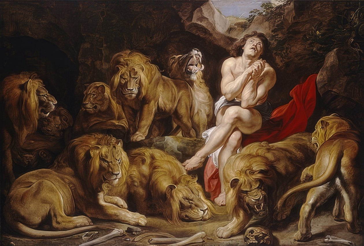 Daniel az oroszlánok barlangjában. 1614/16 körül alkotó: Peter Paul Rubens
