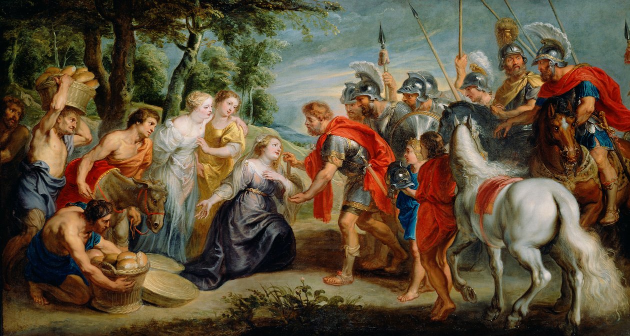 Dávid és Abigail találkozása alkotó: Peter Paul Rubens