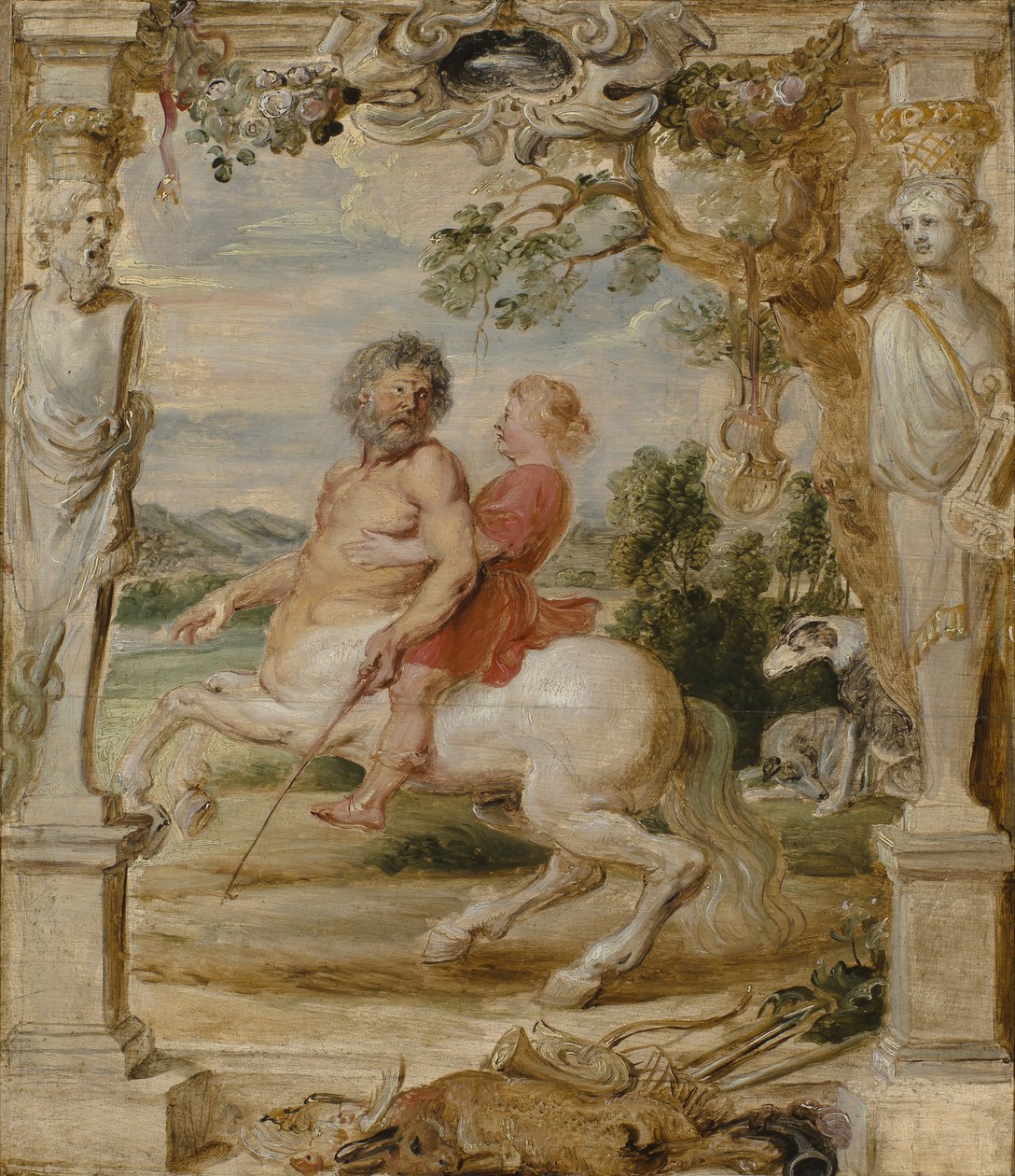 Chiron, a kentaur tanítja a fiatal Achillest alkotó: Peter Paul Rubens