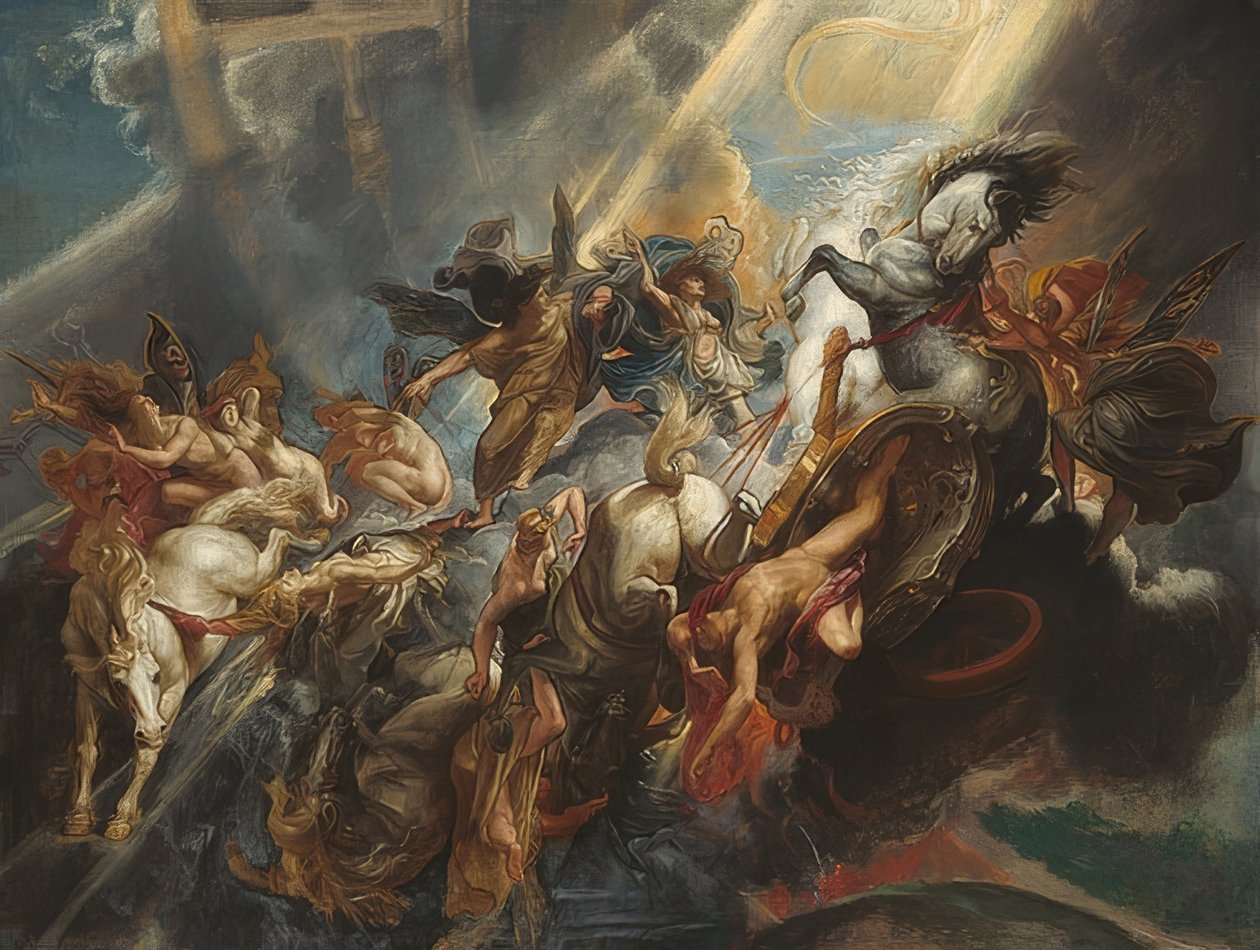 Phaethon bukása. Átdolgozva 1604/05, valószínűleg 1606/08 körül alkotó: Peter Paul Rubens