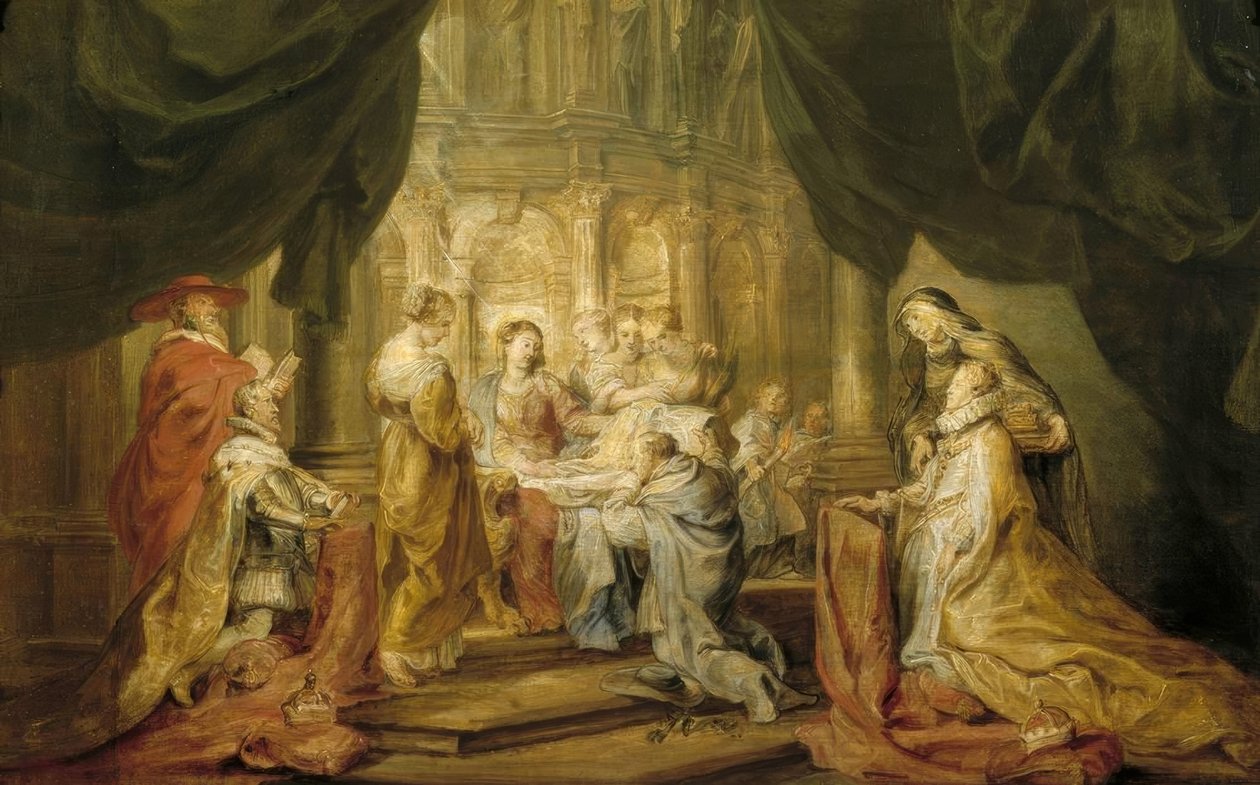 Szent Ildefonso megkapja a miseruhát alkotó: Peter Paul Rubens
