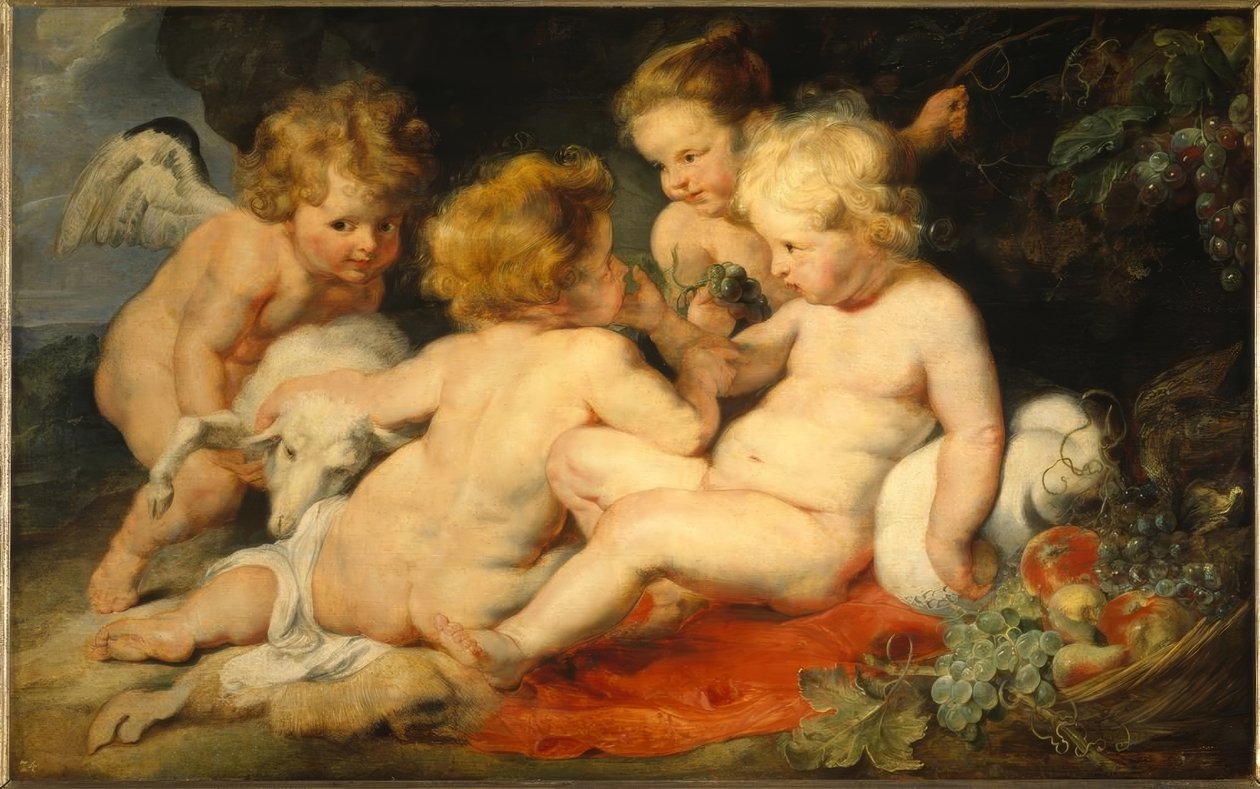 Kis Jézus János fiúval és két angyallal alkotó: Peter Paul Rubens