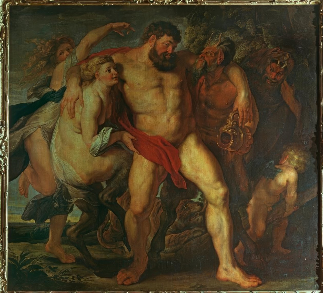 Részeg Herkules, egy nimfa és egy szatír vezetésével alkotó: Peter Paul Rubens