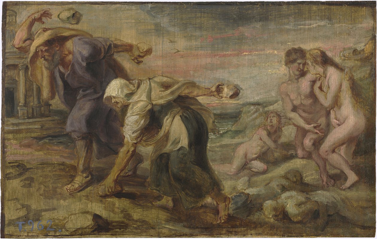 ""Deucalion és Pyrrha"" Peinture de Pieter Paul Rubens (1577-1640) vers 1636 - Olaj, fa Mérete 26,4x41,7 cm Museo del Prado, Madrid alkotó: Peter Paul Rubens