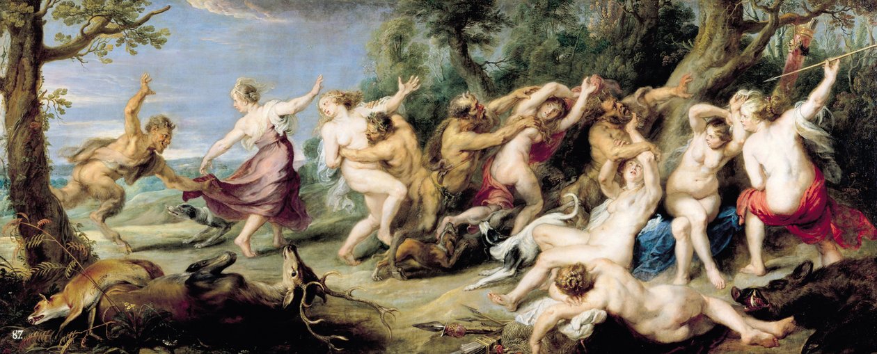 Diana és nimfái meglepték a faunokat, 1638-40 alkotó: Peter Paul Rubens