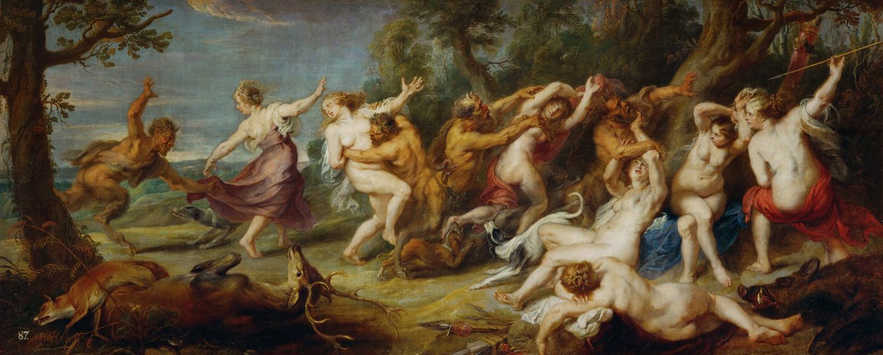 Diana és a szatírok által felfedezett nimfák, 1635 körül (festmény, vászon) alkotó: Peter Paul Rubens