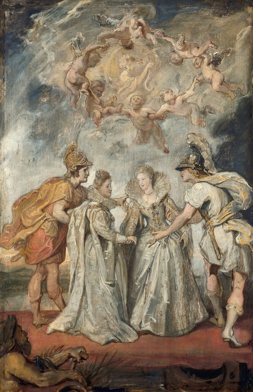 A francia–spanyol családi kapcsolatok (vázlat a Medici-ciklushoz) alkotó: Peter Paul Rubens