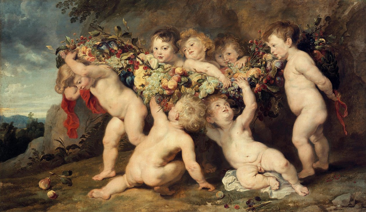 A gyümölcsfüzér (Frans Snydersszel és Jan Wildensszel) alkotó: Peter Paul Rubens