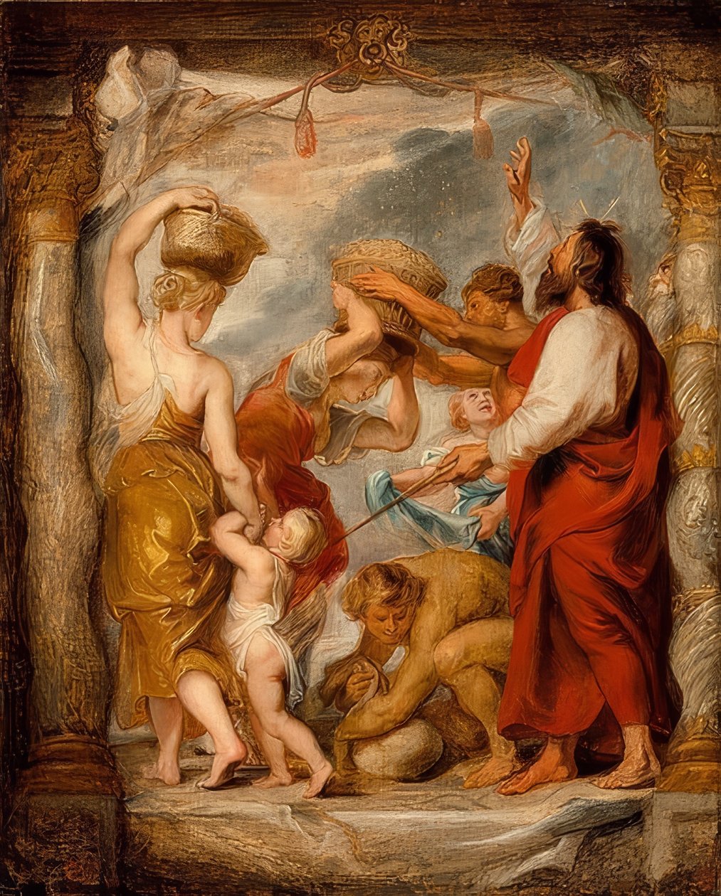 Die Mannalese. Hm 1626-27 alkotó: Peter Paul Rubens