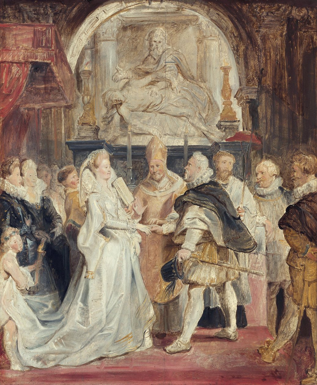 A „procuratione” szerinti házasságkötés (vázlat a Medici-ciklushoz) alkotó: Peter Paul Rubens