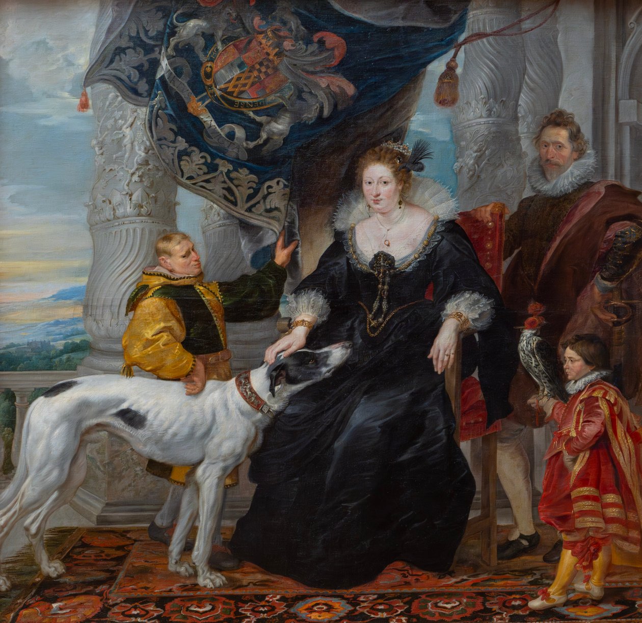 Alethea Talbot (1585–1654), Arundel grófnője és Sir Dudley Carleton (1573–1632) kettős portréja két szolgával alkotó: Peter Paul Rubens