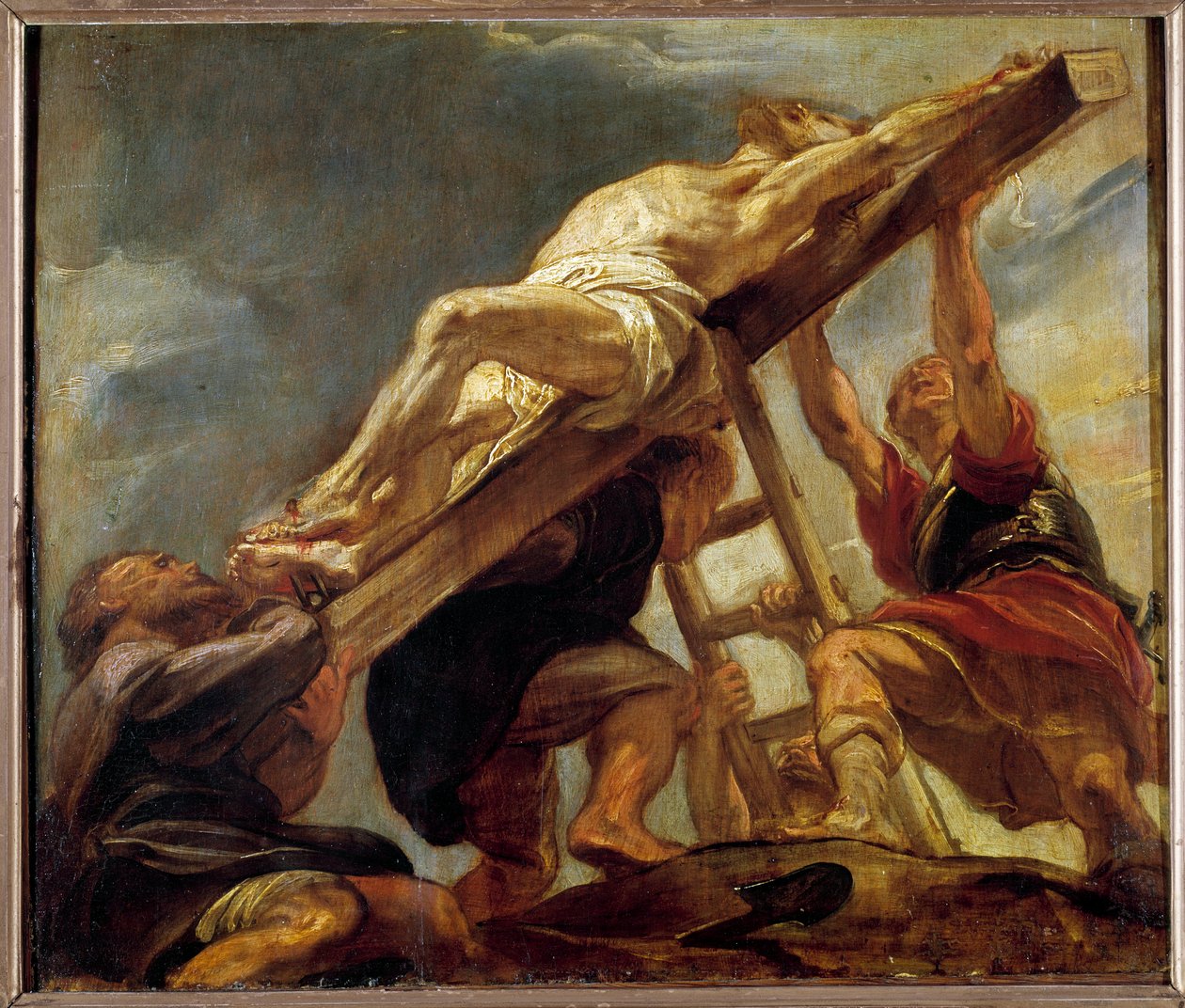 Keresztmagasság (vázlat az antwerpeni jezsuiták templomának mennyezetének rekeszéhez) Pierre Paul (Pierre-Paul) Rubens (vagy Peter Paul vagy Petrus Paulus) festménye (1577-1640) 1620 V. 0,32x0,37 m . alkotó: Peter Paul Rubens