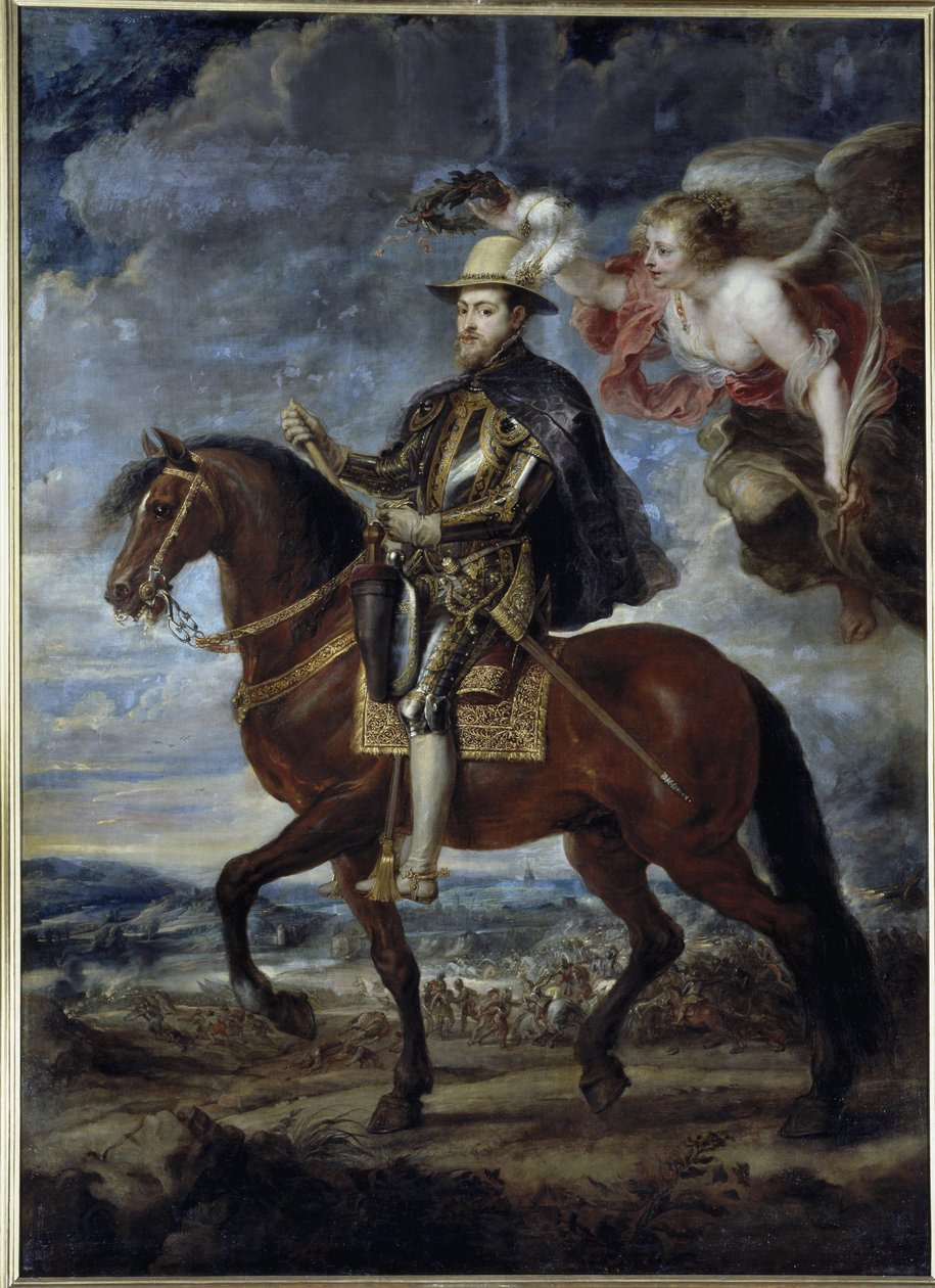 Fülöp spanyol király lovas portréja (olaj, vászon alkotó: Peter Paul Rubens