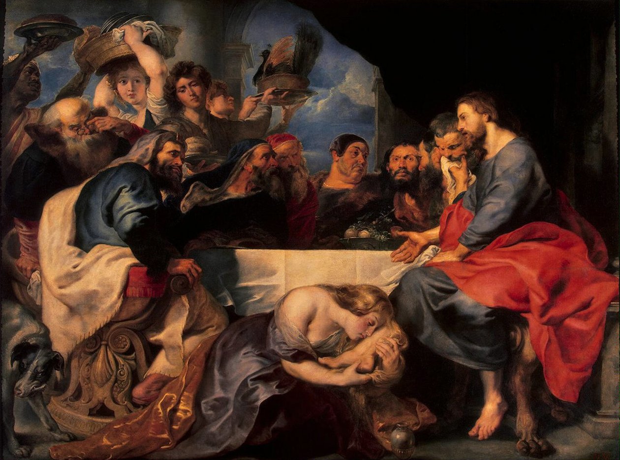 Lakoma Simon farizeus házában, 1620 körül (olaj, vászon) alkotó: Peter Paul Rubens