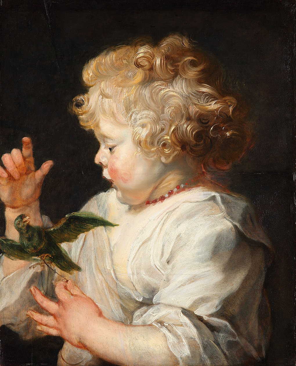 Német: Portré egy gyermekről madárral Egy gyermek madárral alkotó: Peter Paul Rubens