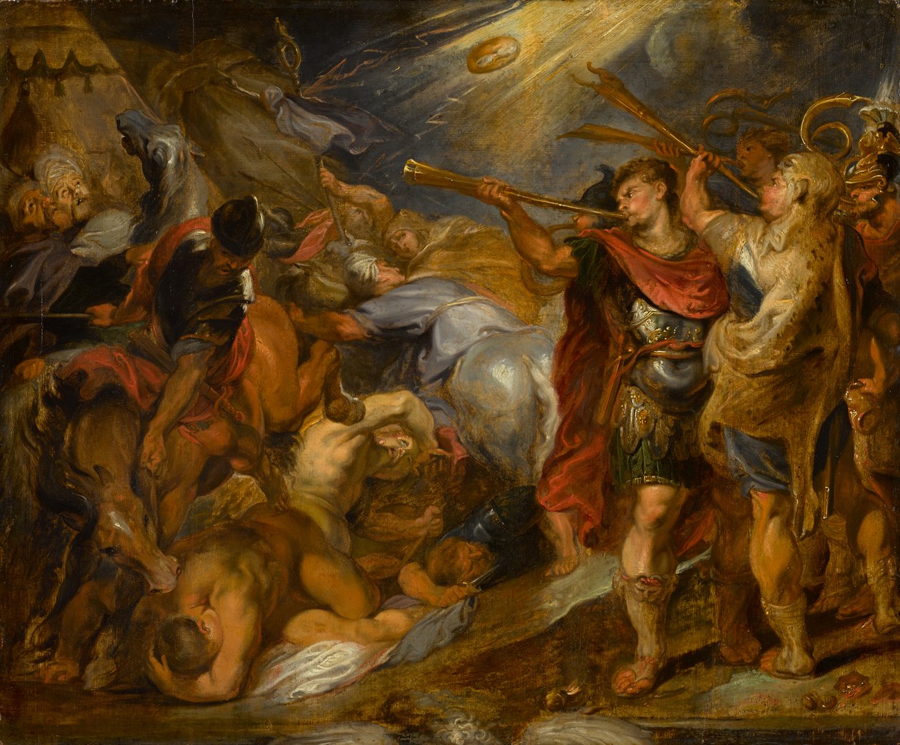 Gedeon legyőzi a midianitákat, 1625-1630 körül (olaj a bölcsős panelen) alkotó: Peter Paul Rubens