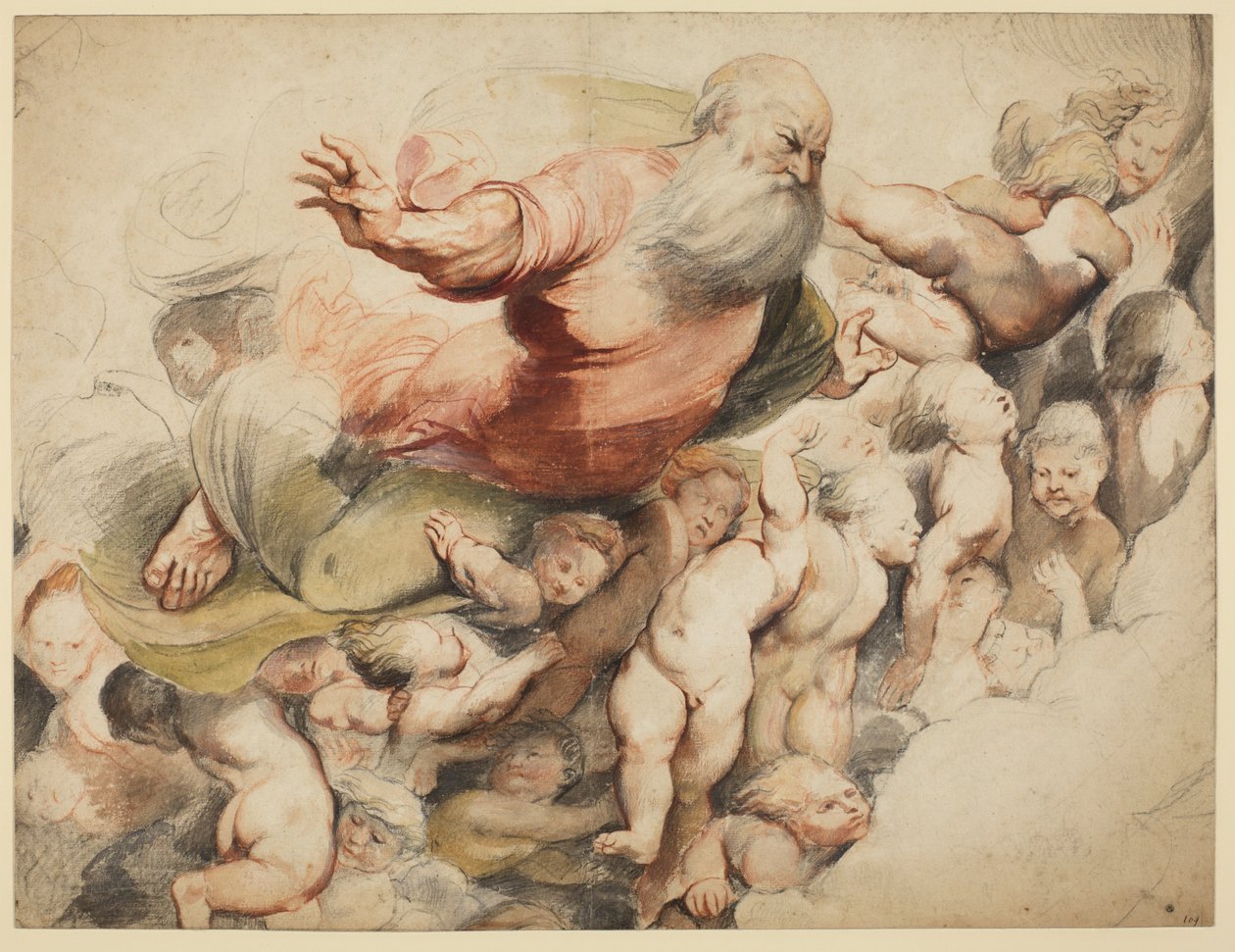 Angyalok által támogatott Atyaisten, Pordenone után, 1600-03 alkotó: Peter Paul Rubens