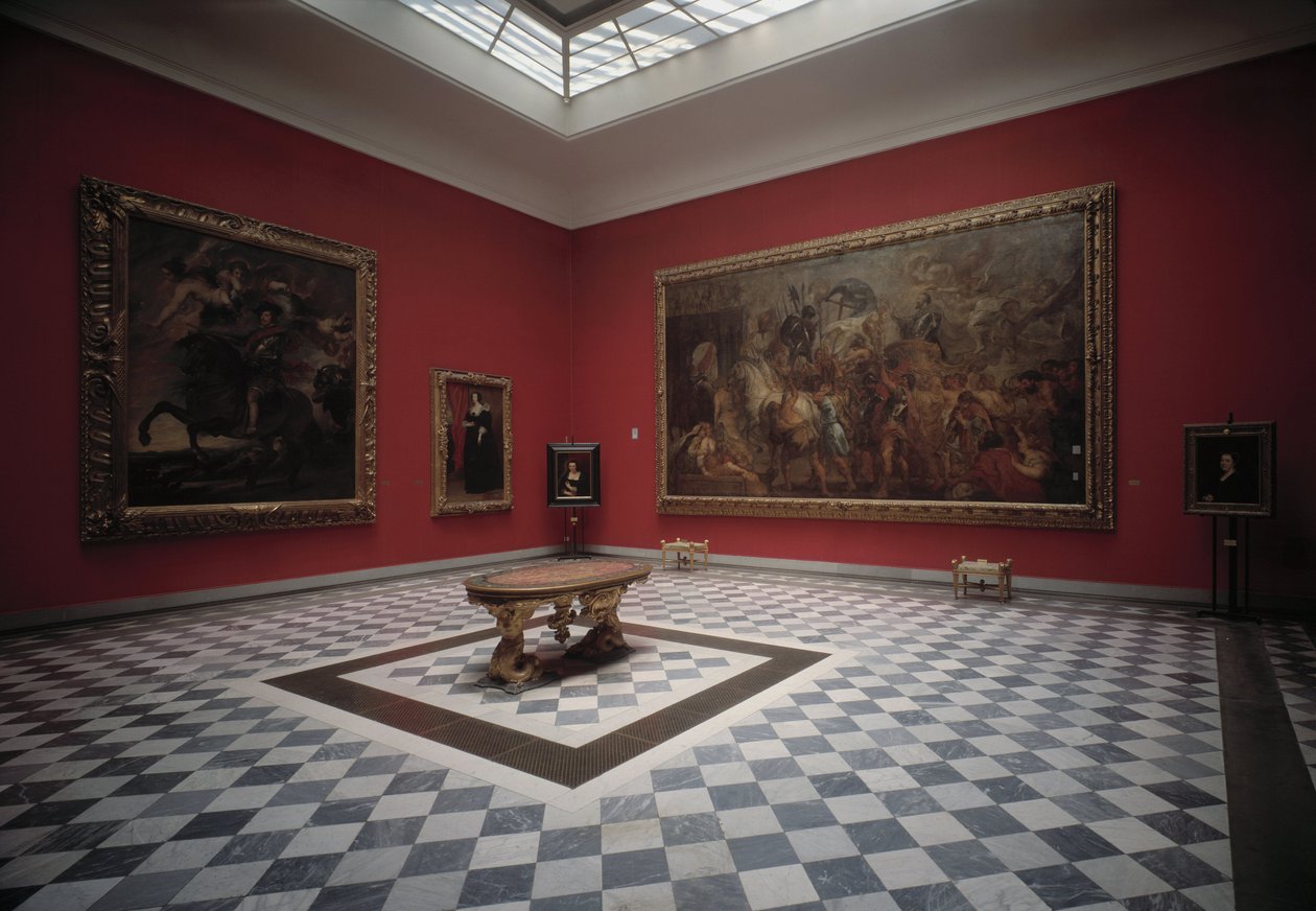 IV. Henriket az Ivry-i csatában és IV. Henrik diadalételejét bemutató múzeum terme, Rubens alkotó: Peter Paul Rubens