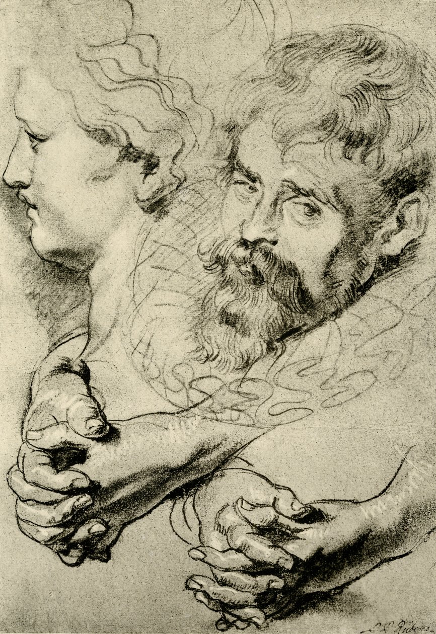 Fej és kéz tanulmányozása alkotó: Peter Paul Rubens