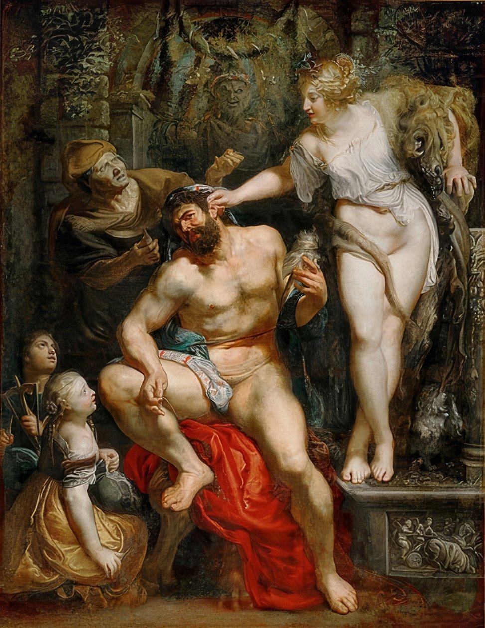 Herkules és Omphale. 1602-05 alkotó: Peter Paul Rubens