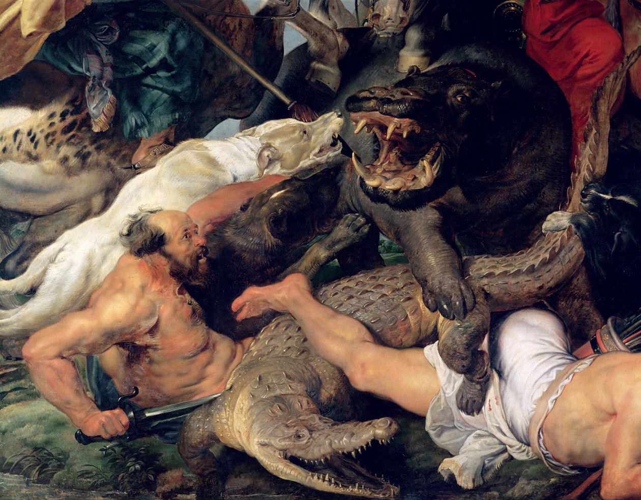 Víziló- és krokodilvadászat, 1615-16 körül (részlet) (lásd még 156517) alkotó: Peter Paul Rubens