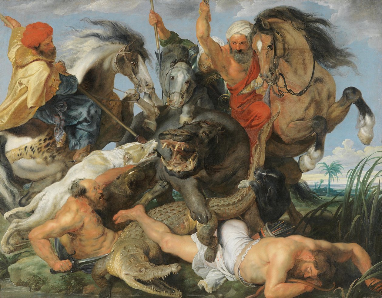 Víziló- és krokodilvadászat alkotó: Peter Paul Rubens