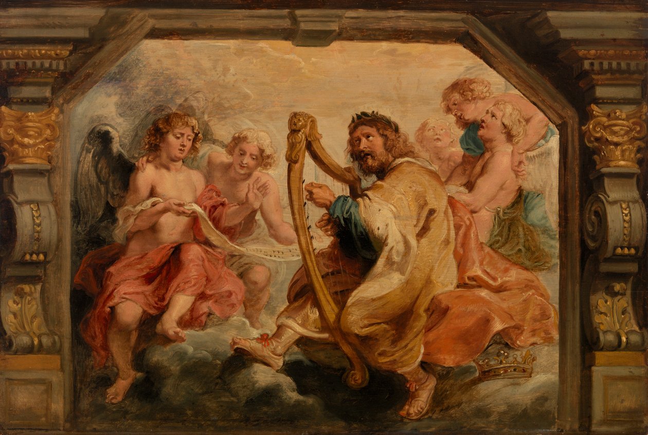 Dávid király hárfán játszik alkotó: Peter Paul Rubens
