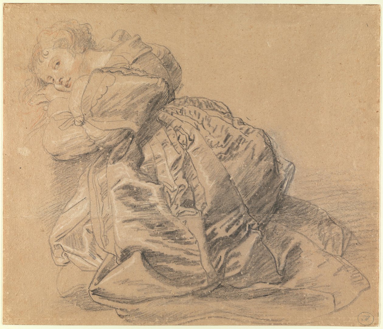 Térdelő fiatal nő alkotó: Peter Paul Rubens
