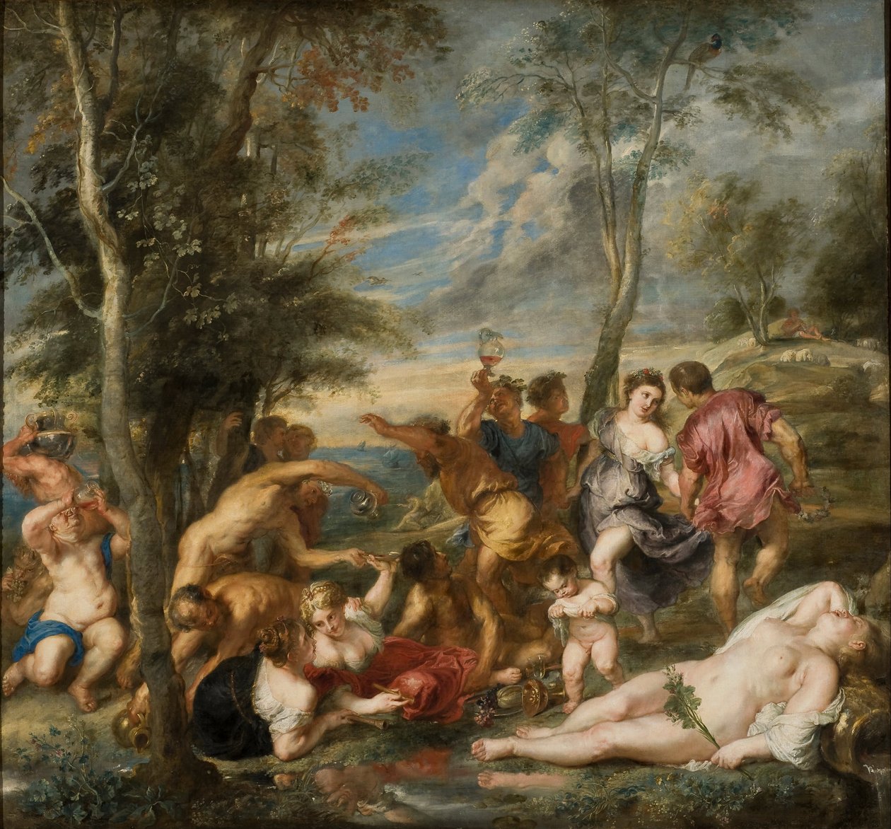 La Bacchanale des Andriens (et Ariane endormie) - Az Andrianusok bakkánája - Rubens, Pieter Paul (1577-1640) - 1630-as évek - Olaj, vászon - 200x215 - Nationalmuseum Stockholm alkotó: Peter Paul Rubens