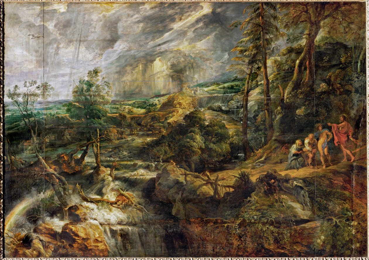 Zivataros tájkép Philemon és Baucis, Jupiter és Merkúr, 1620 körül (olaj, fa) alkotó: Peter Paul Rubens