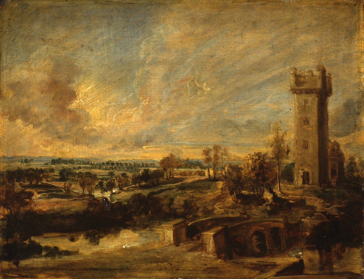 Tájkép egy toronnyal alkotó: Peter Paul Rubens
