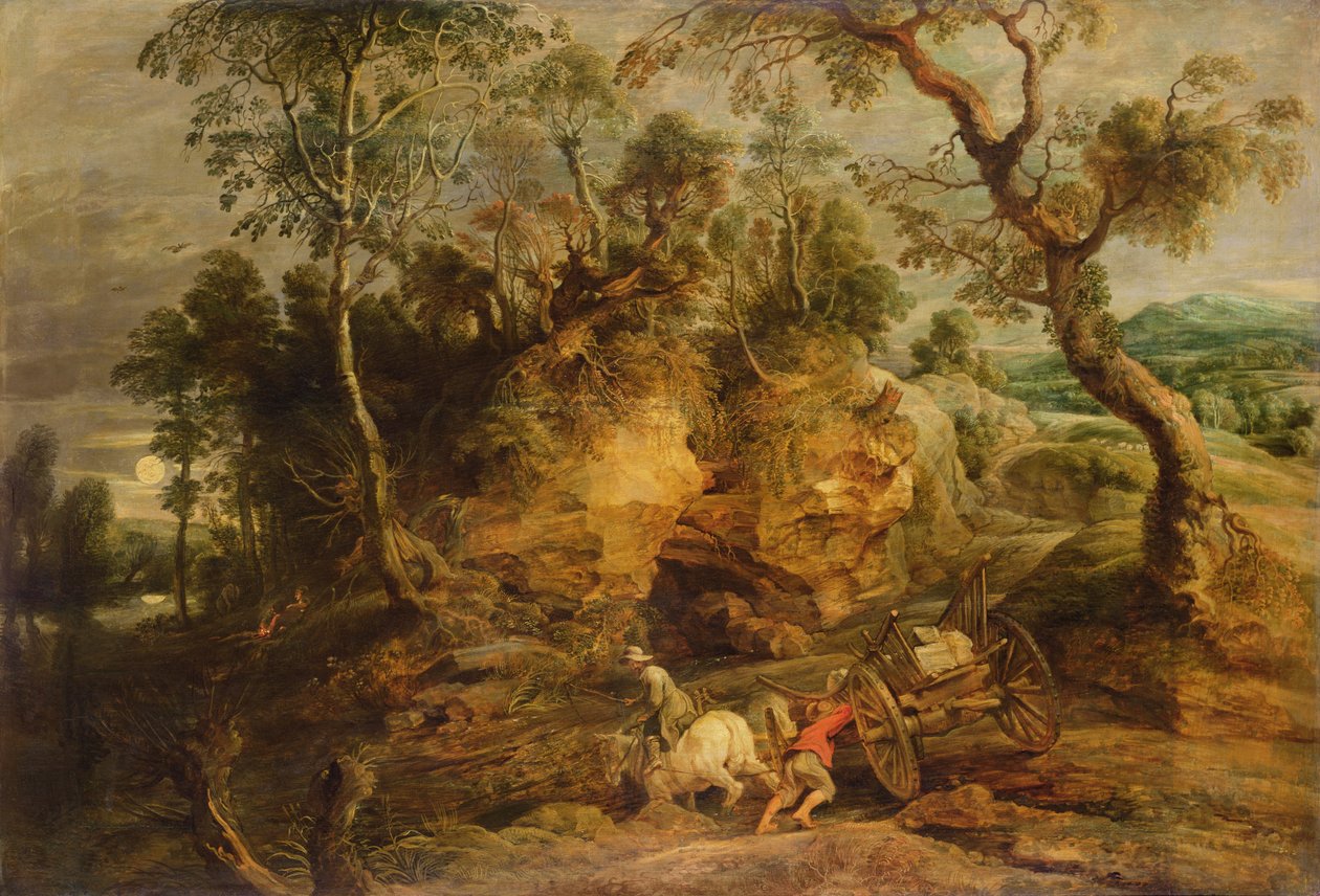 Táj kőhordozókkal, 1620 körül (panelről átvitt olaj, vászon) alkotó: Peter Paul Rubens
