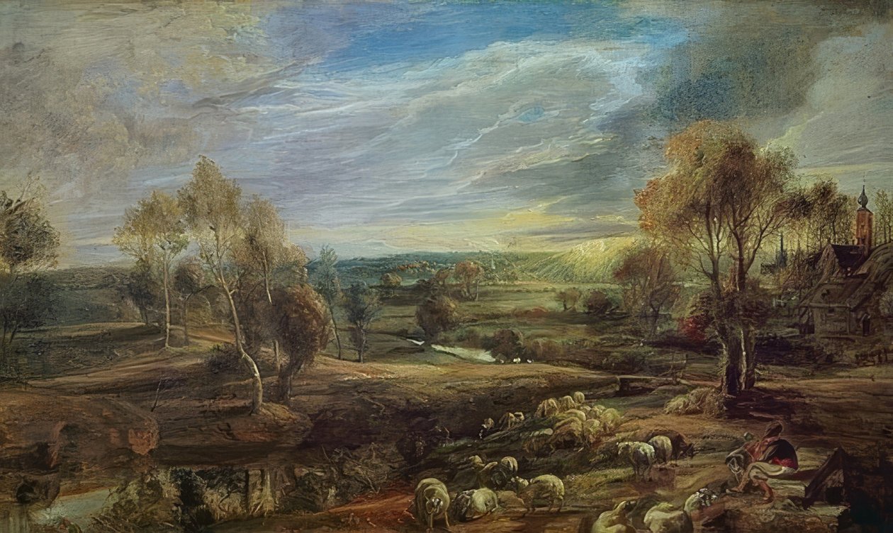 Táj pásztorral és nyájával. 1638 körül alkotó: Peter Paul Rubens