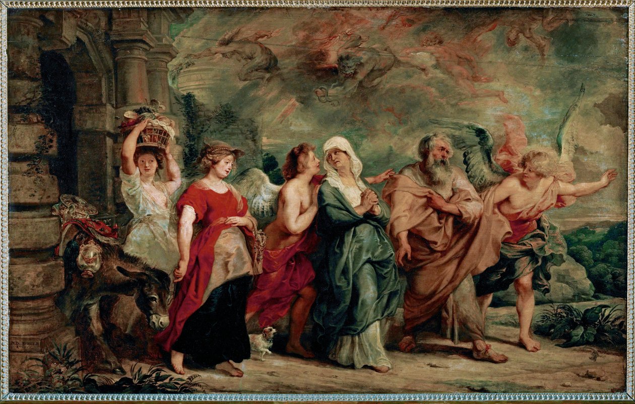 Lót és családja elhagyja Szodomát alkotó: Peter Paul Rubens