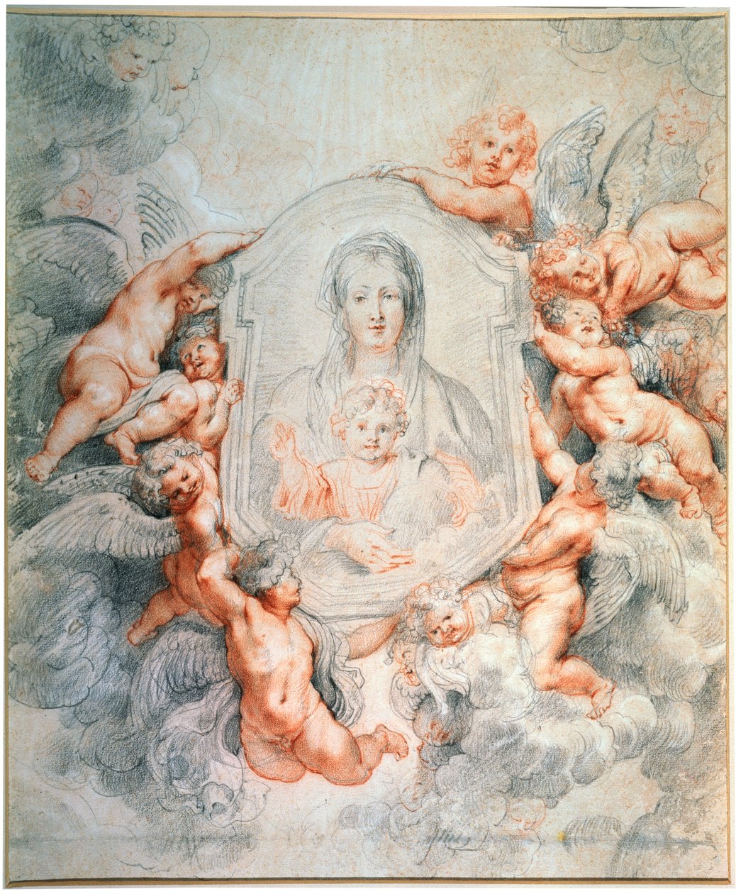 Madonna, Angyalok által imádott Madonna della Vallicella, 1608. alkotó: Peter Paul Rubens