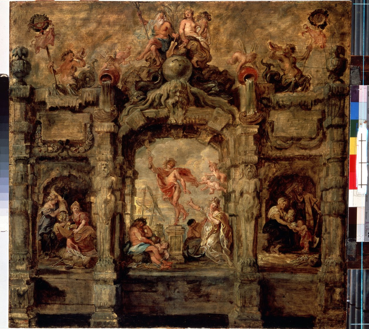 Mercury távolodik. Peter Paul (Pierre-Paul) Rubens (vagy Peter Paul vagy Petrus Paulus) festménye (1577-1640). Olaj, fa, 76 x 79 cm alkotó: Peter Paul Rubens