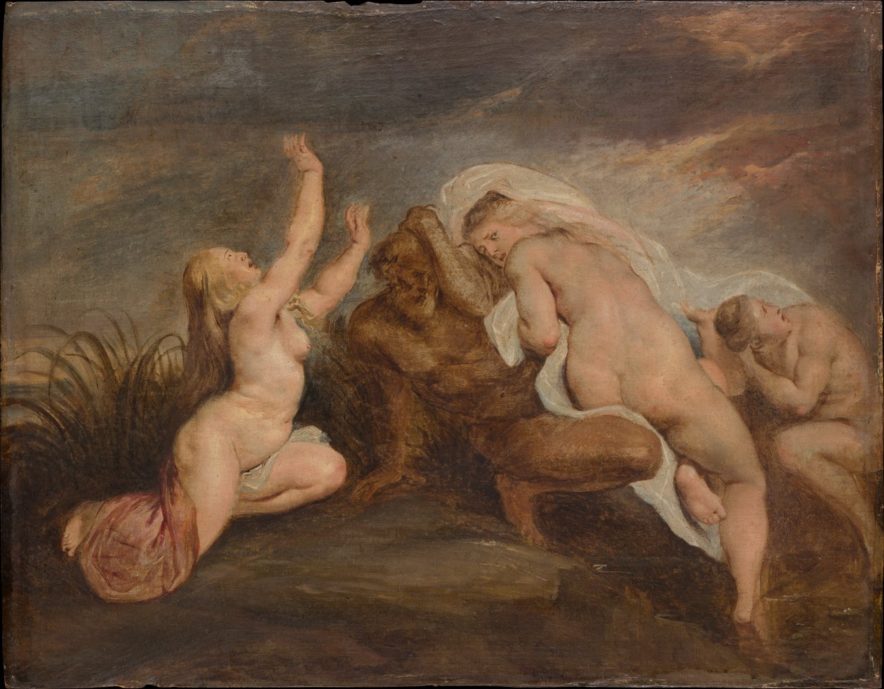 Nimfák és a folyóisten (Phaeton bukását ábrázoló mű töredéke) alkotó: Peter Paul Rubens